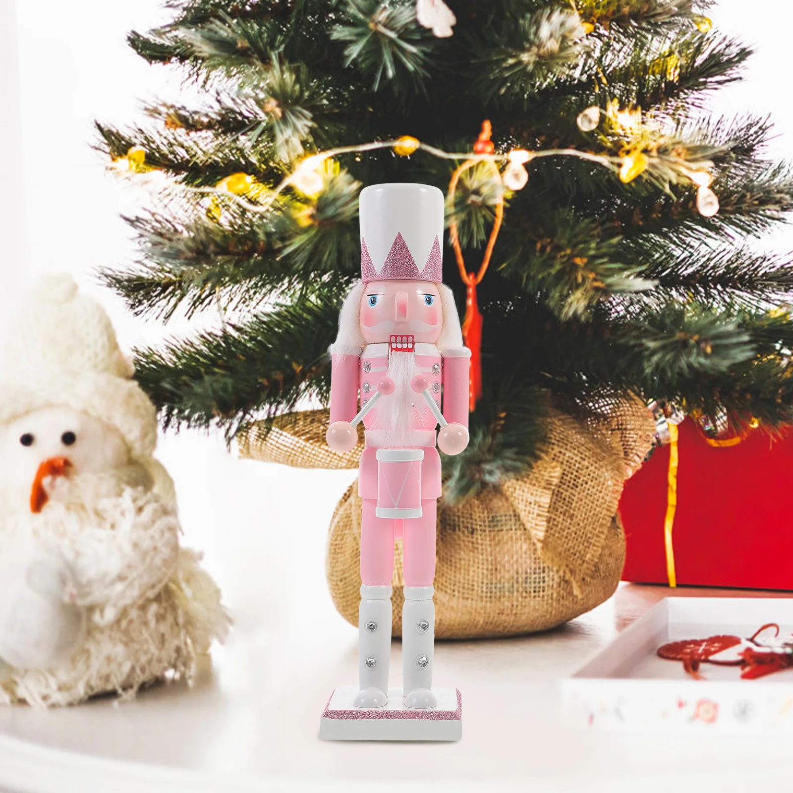 

Wooden Christmas Nutcracker Handcrafted Decoration Festive Holiday Home Display Elegant Desktop Ornament Traditional Xmas Table