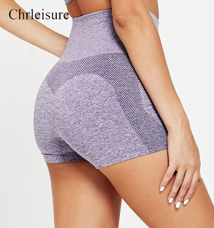 CHRLEISURE-Shorts de sport push-up sans couture pour femmes, shorts de fitness pour femmes, shorts d\'entraînement taille haute, collants