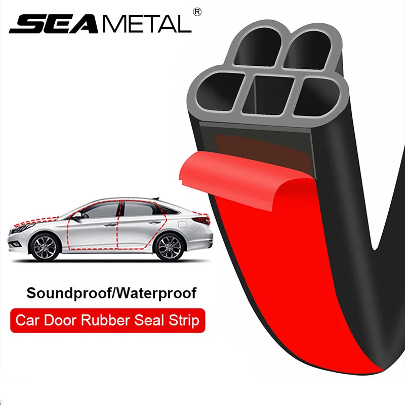 SEAMETAL Car Door Weatherstrip Rubber Seal Strip 2-Layer Waterproof Noise Insulation Protector Strip Sealing for Door Hood Trunk