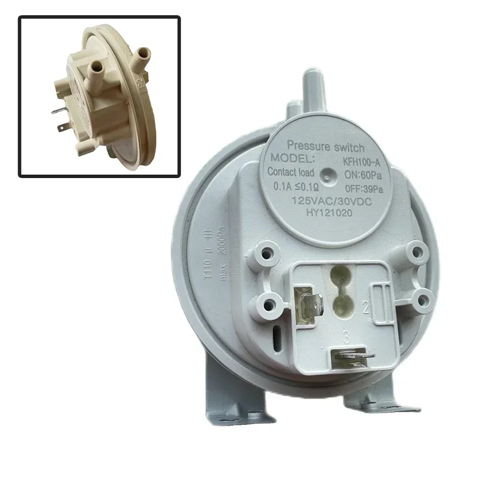 ​1PCS 40/65/75/90/110 Pa Air Pressure Switch White Plastic + Metal Material For Wall Mounted Gas Boiler Easy Machine Control