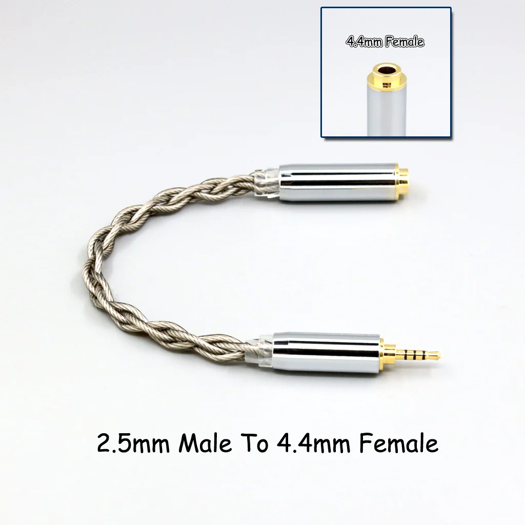99 % reines Silber + Graphen versilbertes Schild-Kopfhörerkabel für 4,4 mm, 3,5 mm, 2,5 mm XLR 6,35 mm Stecker auf Buchse, Adapter-Konverter – Detail 15