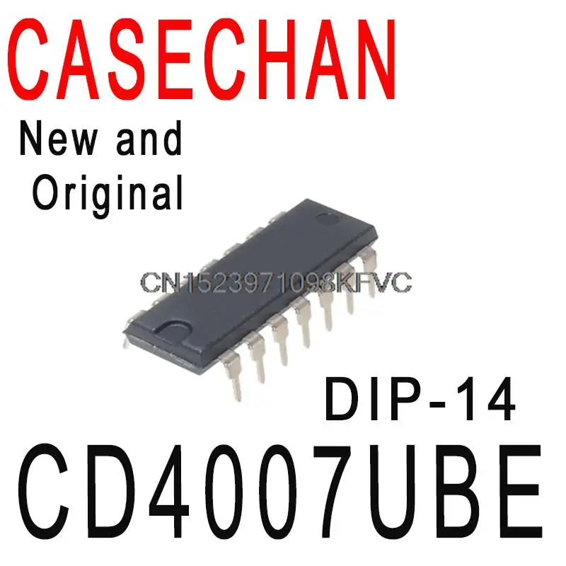 5PCS New and Original CD4007 DIP-14 CMOS Dual Auxiliary Inverter  In Stock IC CD4007UBE 