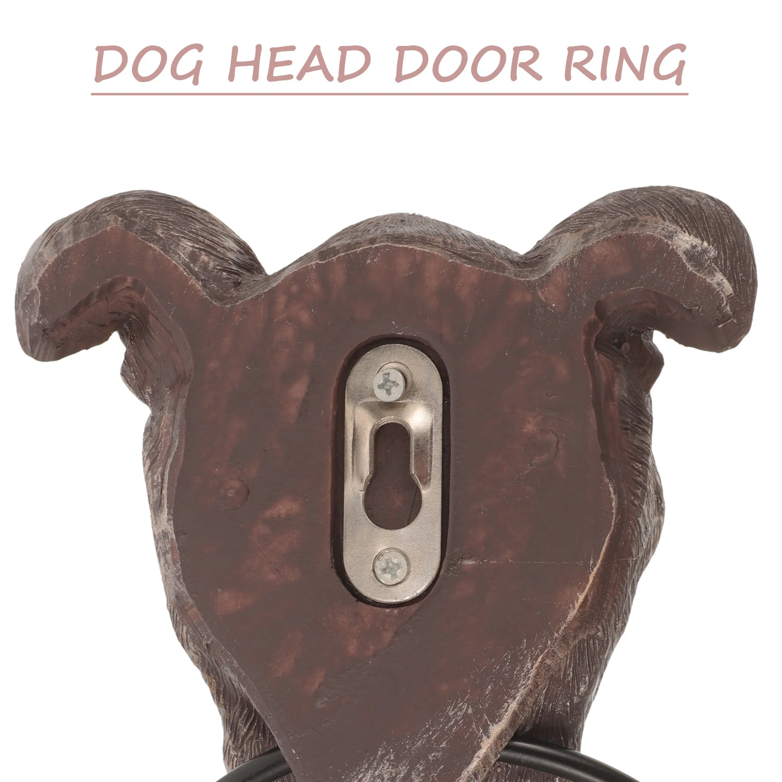 

Classical Knocker Dog Head Resin Front Door Security Accessory Durable Long Lasting Multi Functional Design Home Decoration