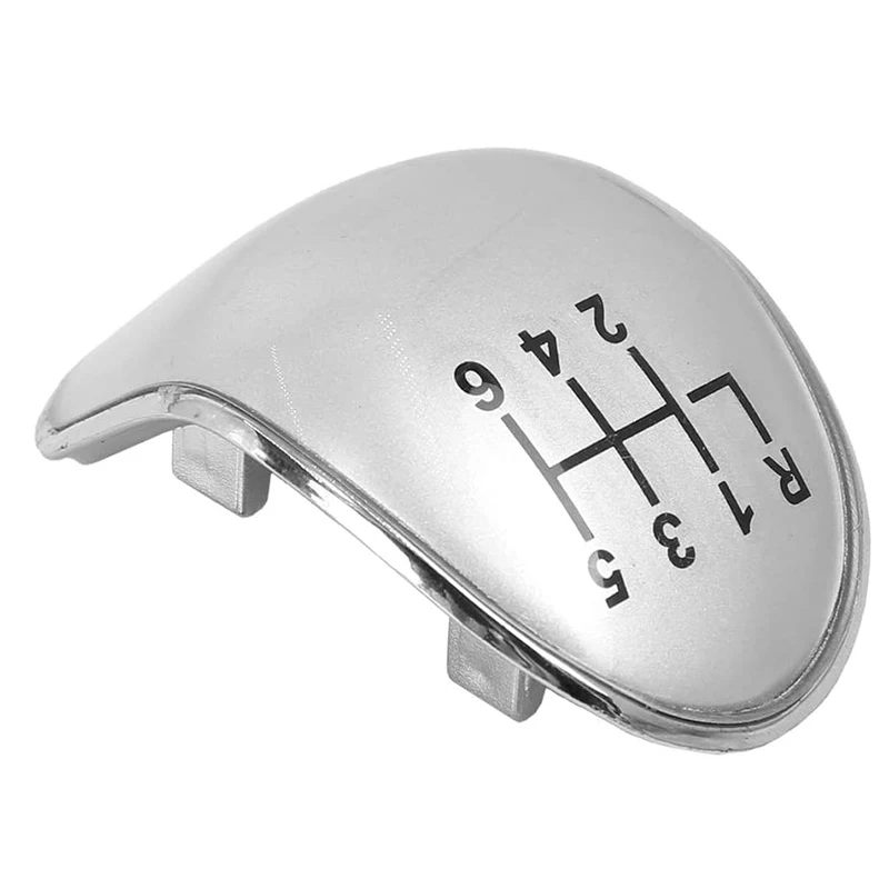 Carro manual de engrenagem Shift Knob Cap, Capa para Ford Focus 2, MK2, FL, MK3, MK4, MK7, Fiesta, Prata, 6 velocidades