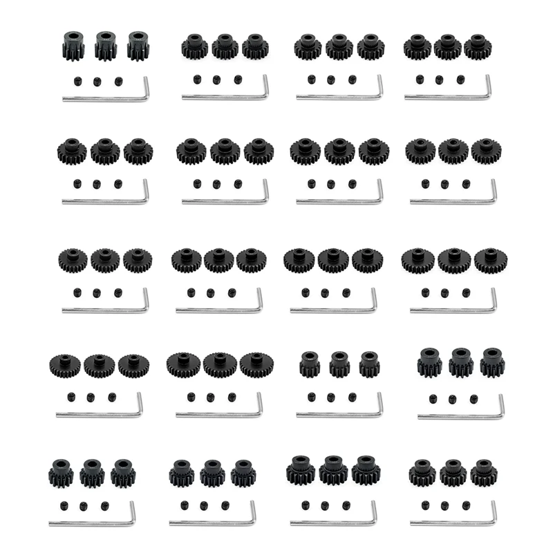 리모컨 자동차 기어 M1.5 모듈러스 8.0 내부 구멍 크롬 스틸 모터 기어, M5 기계 계량기 포함, 11-30T, 3 세트