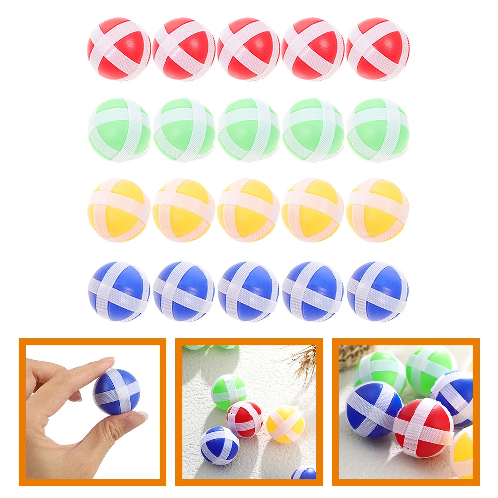 20 Pcs Kids Sticky Balls Toy Funny Hook and Loop Catch Game Board Wall Accessories