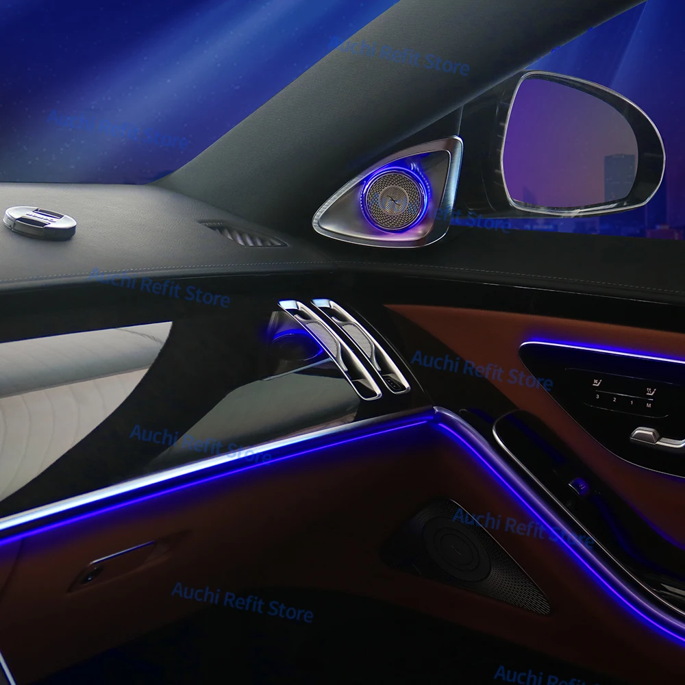Car LED 64 Color 3D 4D Rotating Tweeter Speaker For Mercedes Benz Maybach S-Klass W223 S500L Horn Ambient light Retrofit kit