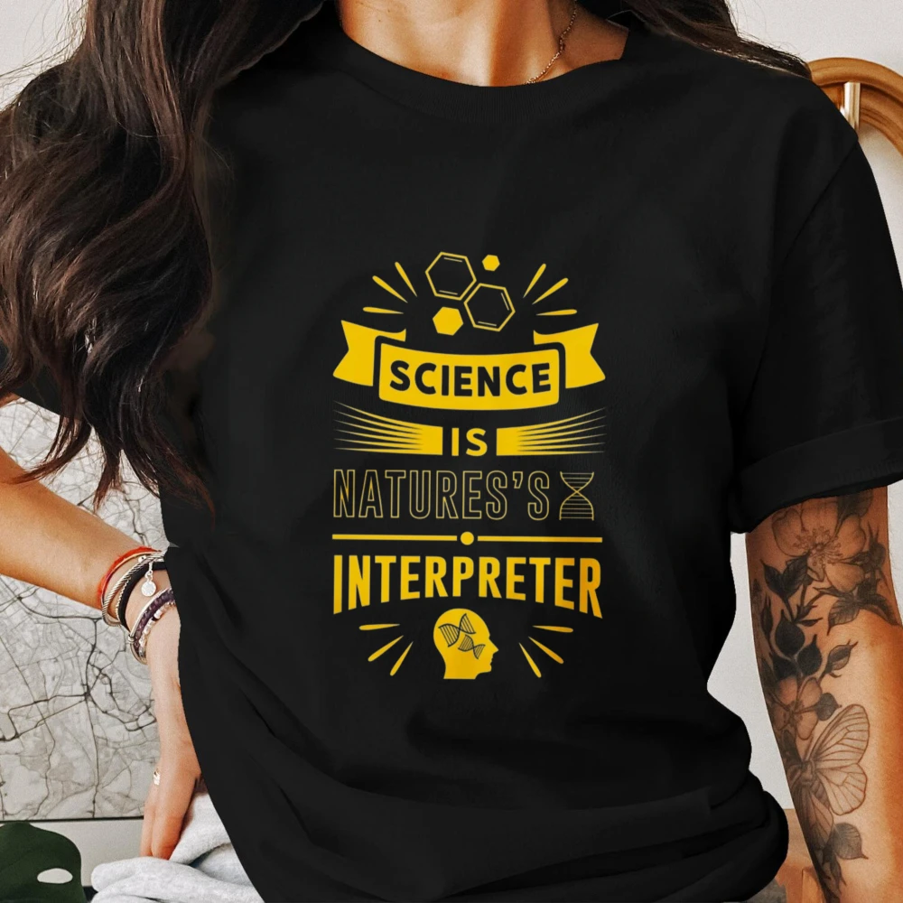 T-shirt « La science est l'interprète de la nature » – Biologie, ADN, Chimie – Hauts décontractés pour hommes et femmes – Streetwear