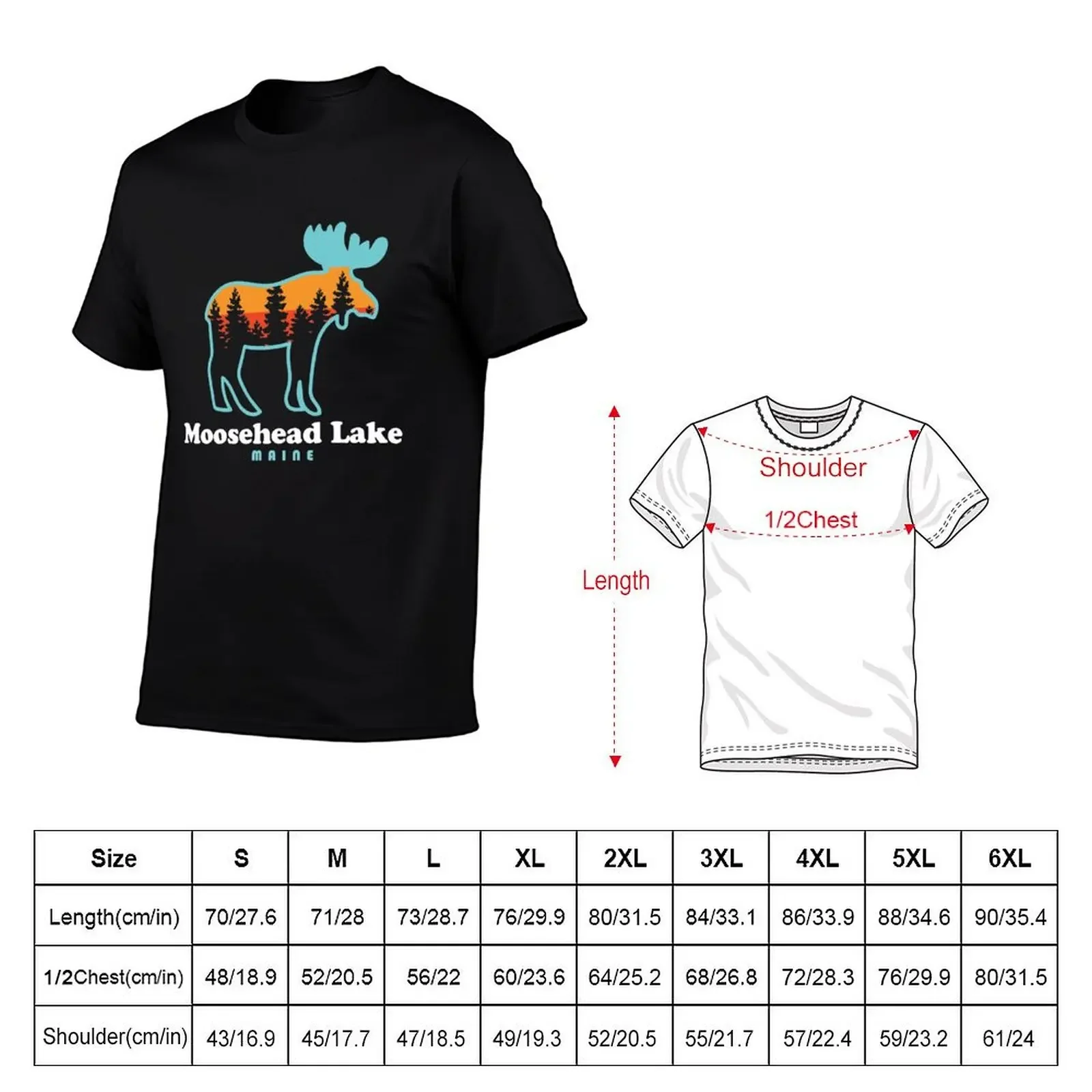 Moosehead Lake Maine Moose Retro T-Shirt anime t shirts rapper graphic tees blanks anime figures Men's t-shirt