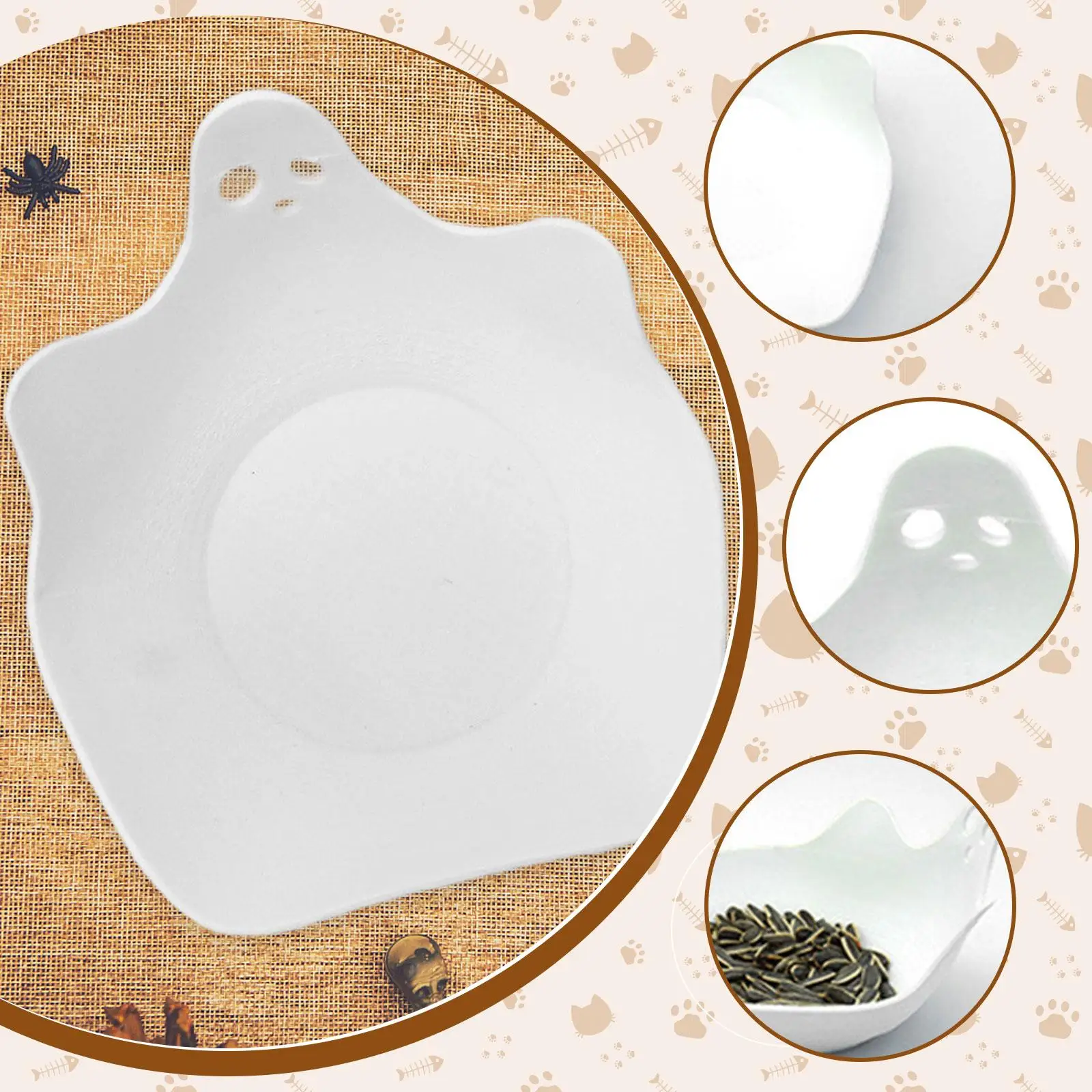 Halloween Decorative Bowl Serving Bowl Platter Multipurpose Ghost Nut Bowl for