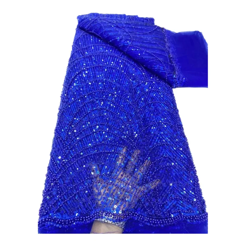 

Зеленая тюлевая кружевная ткань с пайетками и бисером, африканские кружевные ткани, красная французская сетчатая кружевная ткань с вышивкой пайетками 2026 для шитья KB4284