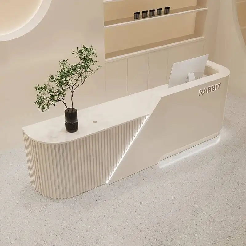 

Modern Front Counter Desk Reception Design Decor Beauty Salon Reception Desks Clinic Luxury Mostrador De Tienda Furniture