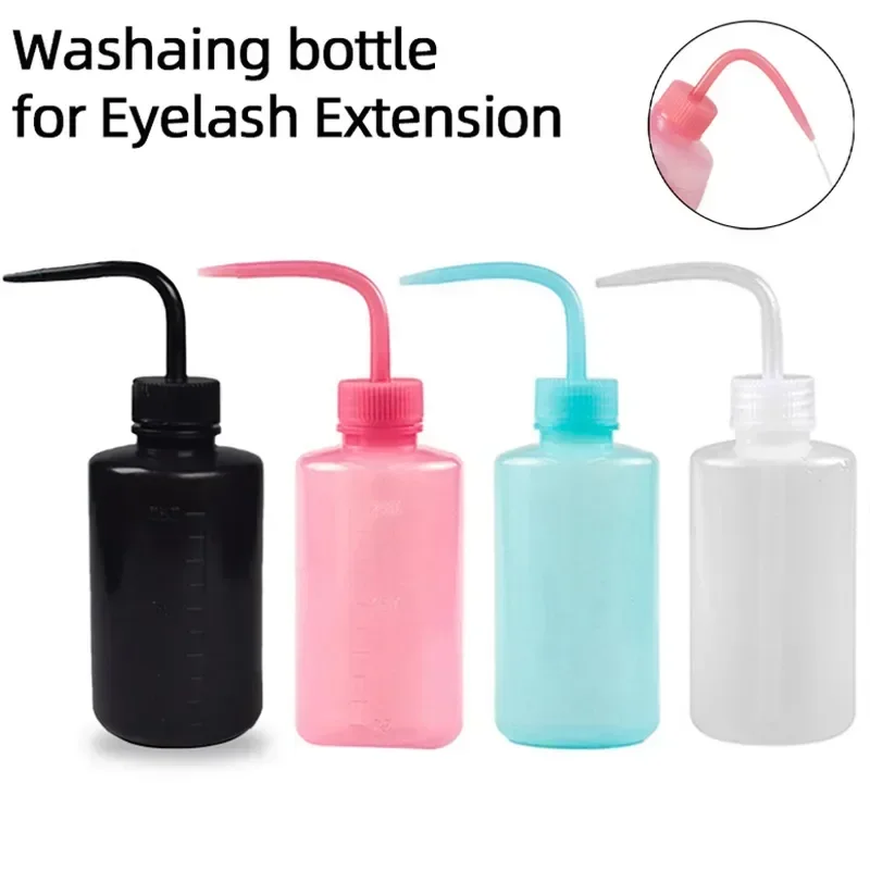 500ml Eyelash Cleaning Washing Bottle Curved Spout Cleaner Waterproof Eyebrow Remover Bottle Eyelash Extension Makeup Tool