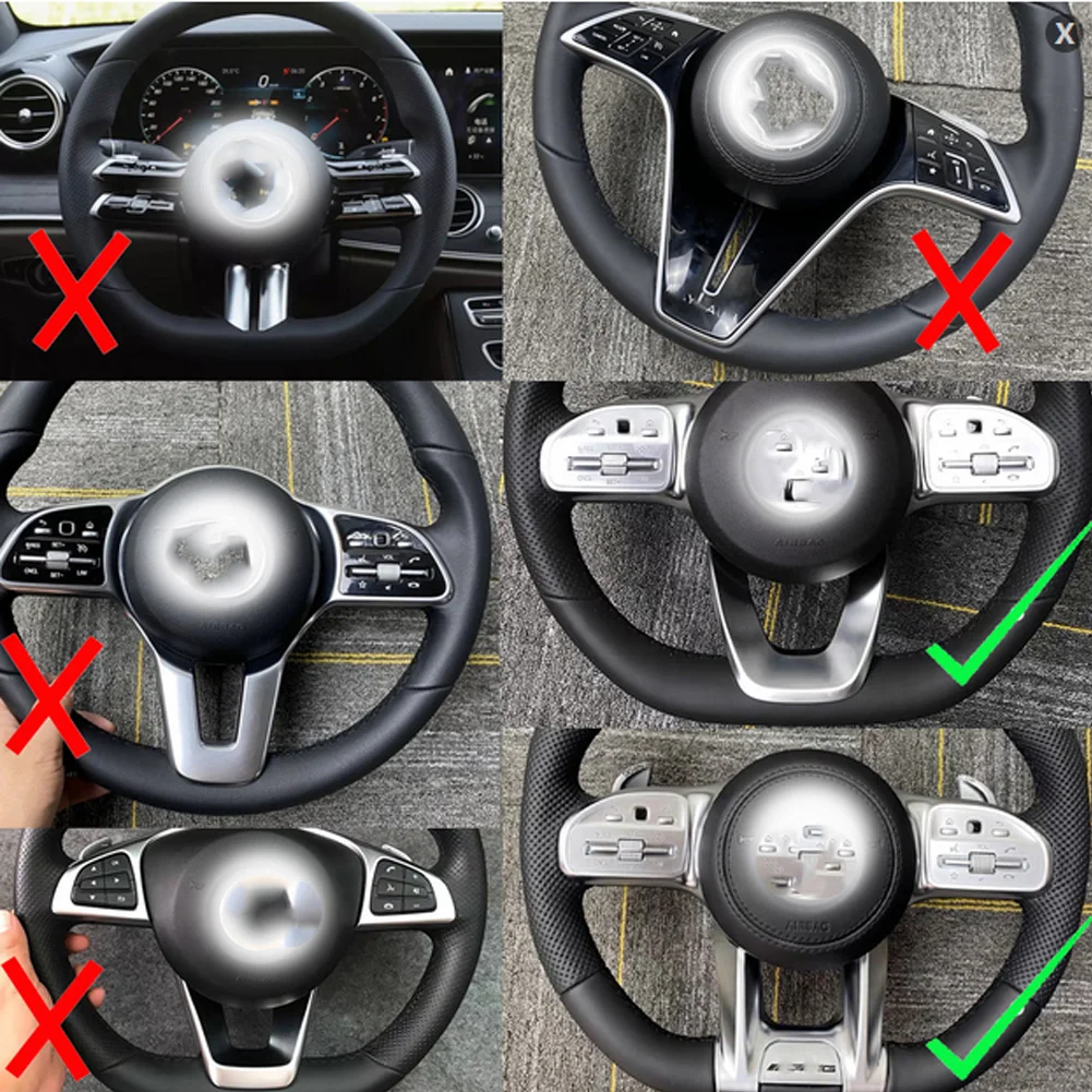 Car Steering Wheel Low Trim Cover For Mecedes Benz AMG A B C E G CLA W213 W238 W463 W257 C118 2019-2021 ABS Plastic Style