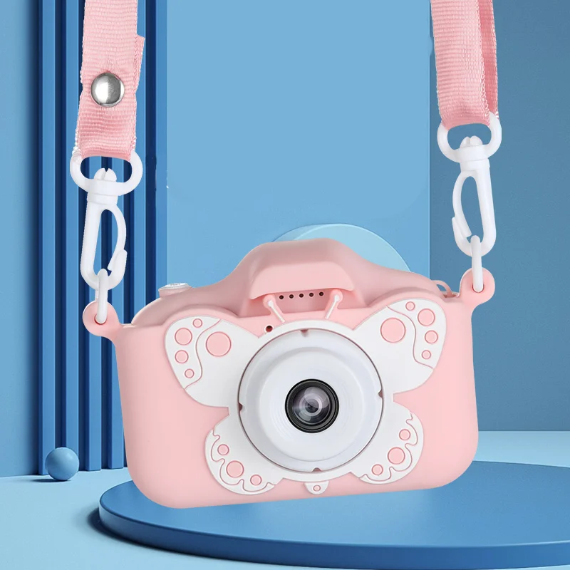 Cámara Digital HD para niños y niñas, juguete bonito con forma de mariposa y gato, con tarjeta SD de 32G, ideal para selfis al aire libre, regalo de cumpleaños