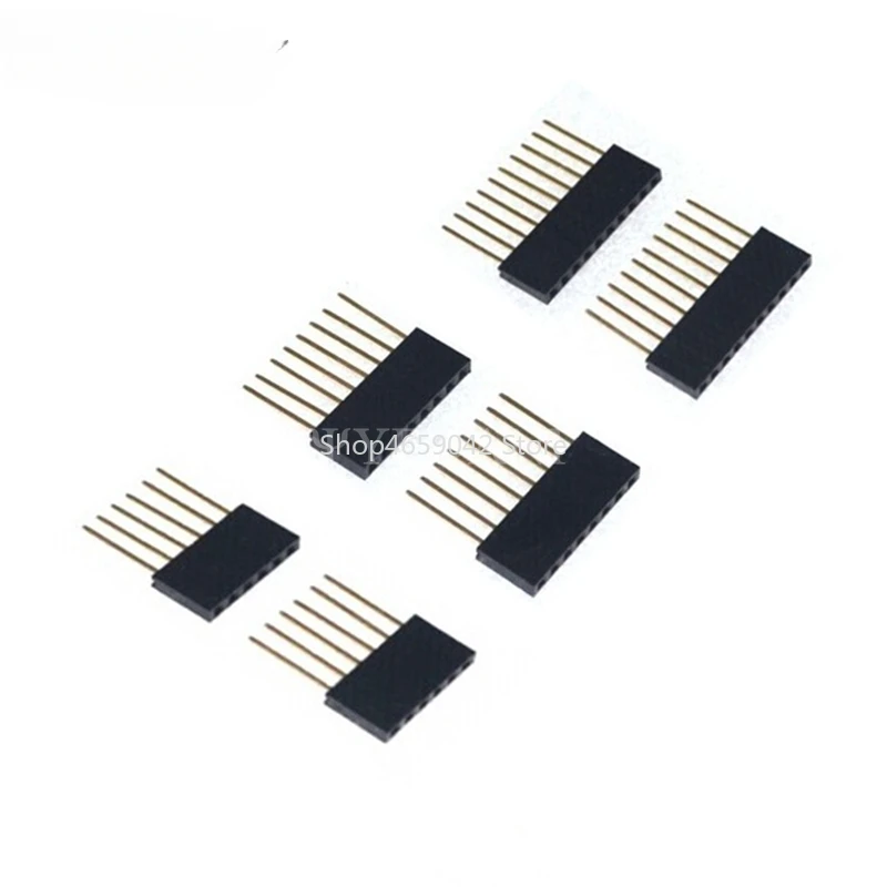 10Pcs/lot 2.54mm 6Pin 8Pin 10Pin Single Row Female Long Pins 11mm Breakaway PCB Board Pin Header Socket Connector for Arduino