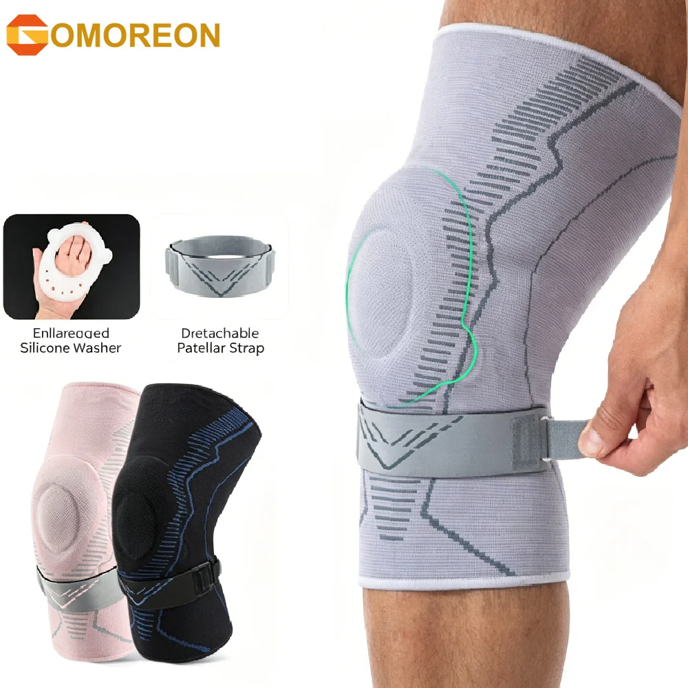 1/2PCS Knee Brace Support for Men Women, Compression Knee Sleeve with Patellar Gel Pad & Removable Adjustable Patella Strap