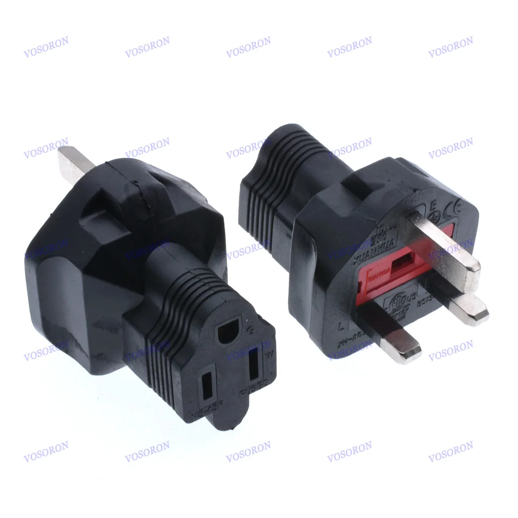 UK, UAE, Hong Kong BS-1363 Travel Power Plug Adapter Accepts NEMA 5-15R - Industrial Grade（IG-7)