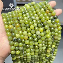 Natural Stone New Canada Jade Beads Round Loose Spacer Green Bead 4 6 8 10mm For Jewelry Making Diy Bracelet Handmade Accessory