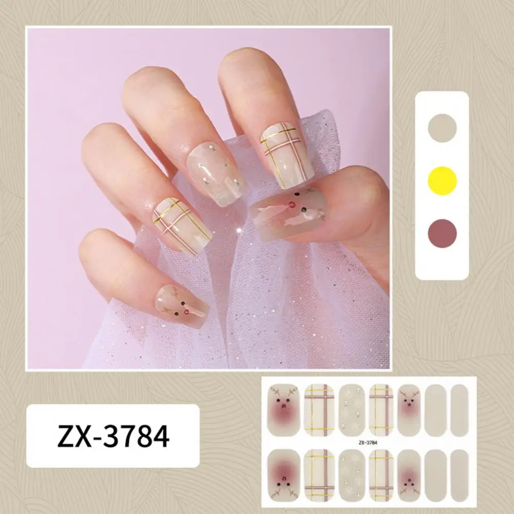 Quick Nail Art Stickers Lightweight 3d Nail Sticker Set Quick Diy Christmas Manicure Art Decal for Comfortable Simple Nail