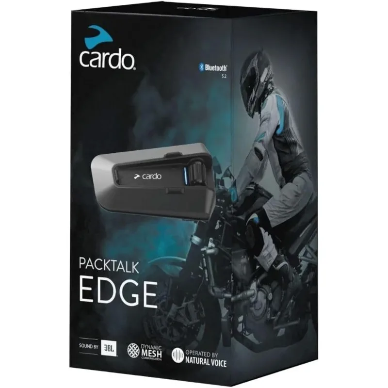 

PACKTALK Edge Motorcycle Bluetooth Communication System Headset Intercom - Dual Pack, Black