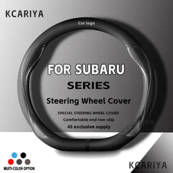 For Subaru Car Steering Wheel Cover Leather Carbon Fiber Fit Forester Impreza Outback Legacy XV WRX STI BRZ Ascent