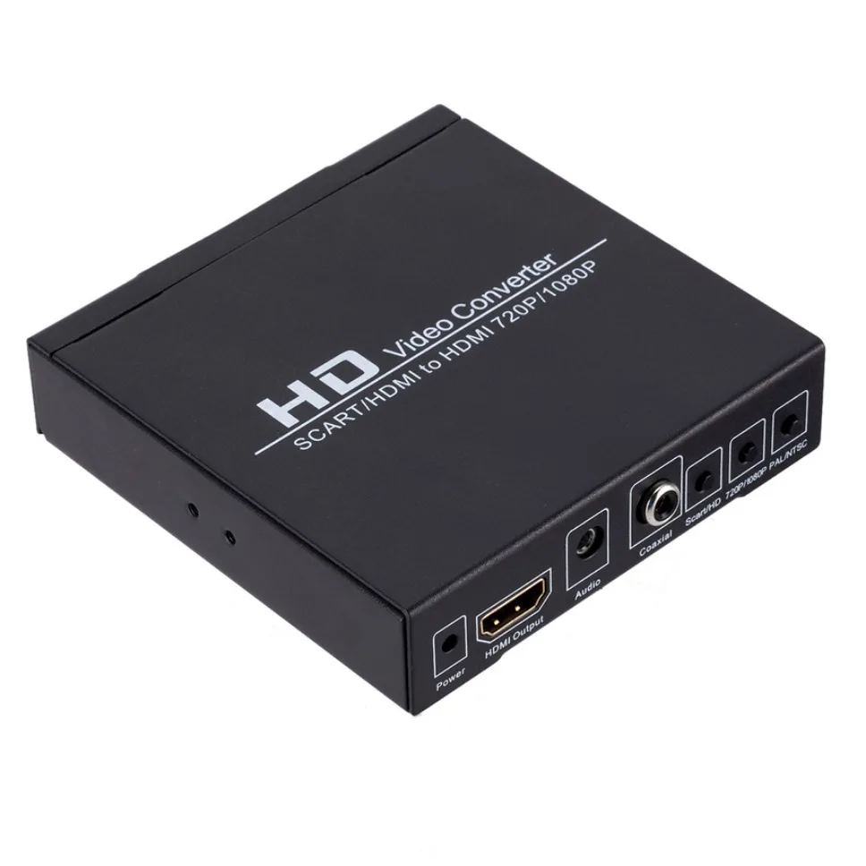 Grwibeou 1080P SCART HDMI to HDMI-compatible Digital Converter High Definition Video Converter EU/US Power Plug Adapter For HDTV