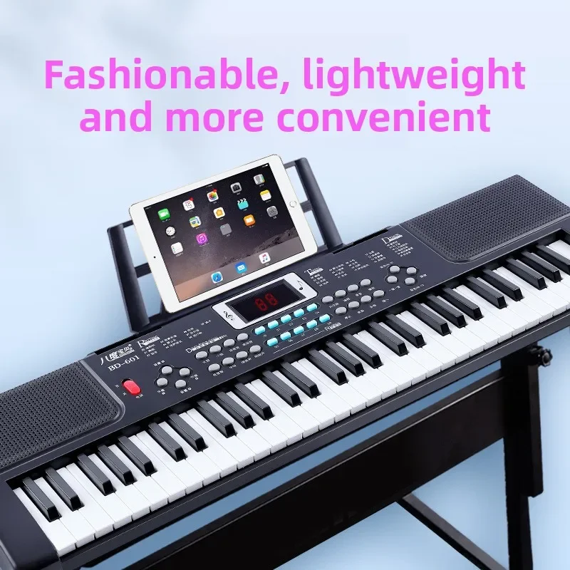 Smart Electronic Keyboard 61 Key Beginner Friendly Multifunction Adult Children Teachers Professional Music Keyboard