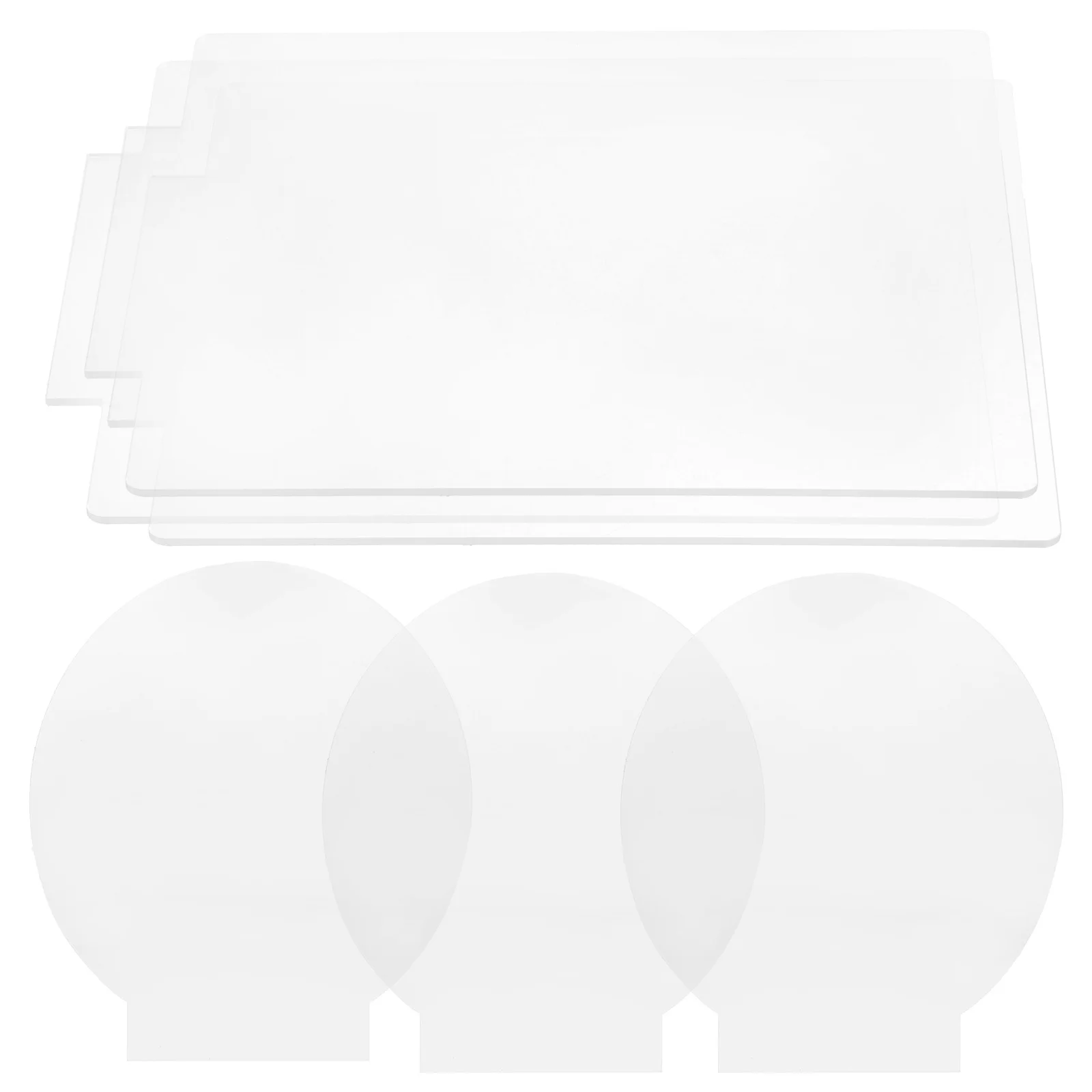 

6Pcs Sturdy Acrylic Light Plate Transparent Round Square LED Lamp Sheets Easy DIY Long Serving Time Comfortable Hand Feeling