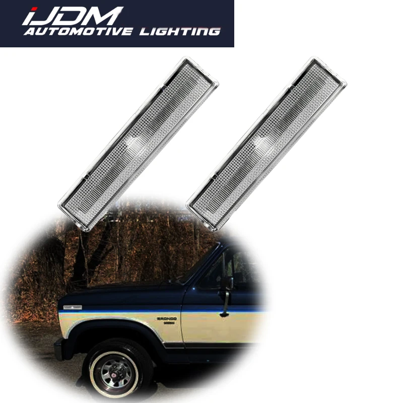 Para Ford BRONCO F-100 F-150 F-250 F-350 1980 1981 1982 1983 1984 1985 1986 Kit de carcasas de cubierta de luz de marcador lateral de guardabarros delantero de coche