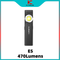 Klarus E5 COB Flashlights Magnetic Dual Light 470Lumens Torch 8 Lighting Modes USB C Recharge