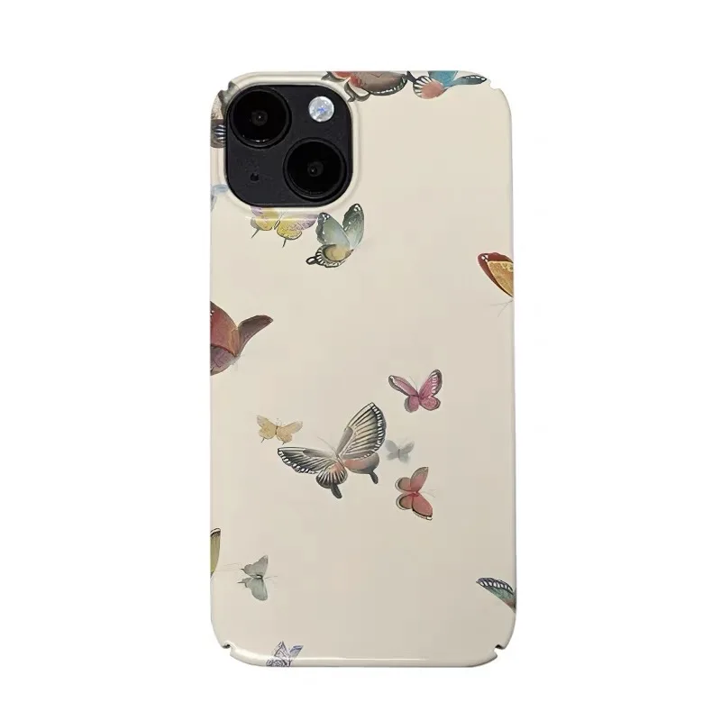 

Желтый минималистичный чехол для телефона с бабочкой для IPhone 16E 15 14 13 Mini 11 Pro Max 12 Pro Back Cover X XS XR 7 8 PLUS SE 2020 Funda