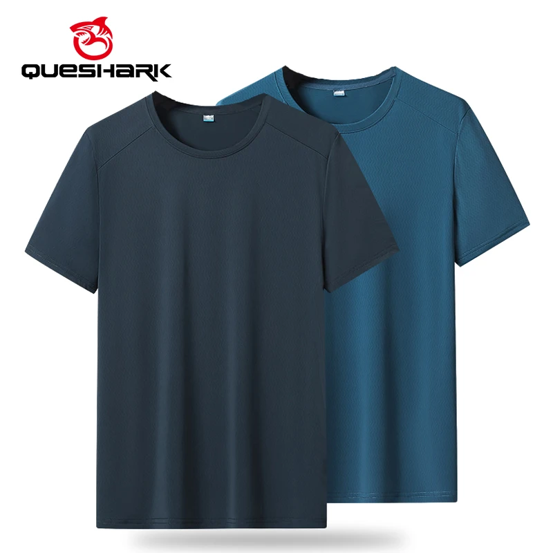 

Queshark 87% нейлоновая велосипедная рубашка из ледяного шелка с коротким рукавом, быстросохнущая спортивная футболка больших размеров для бега, влагоотводящие тренировочные топы