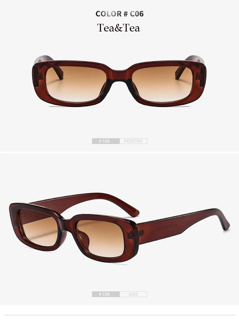 Trendige Mode-Sonnenbrille mit Kleinem Rechteckigem Rahmen für Damen, Luxusmarken-Designer Retro Quadratische Sonnenbrille für Frauen – Detail 19