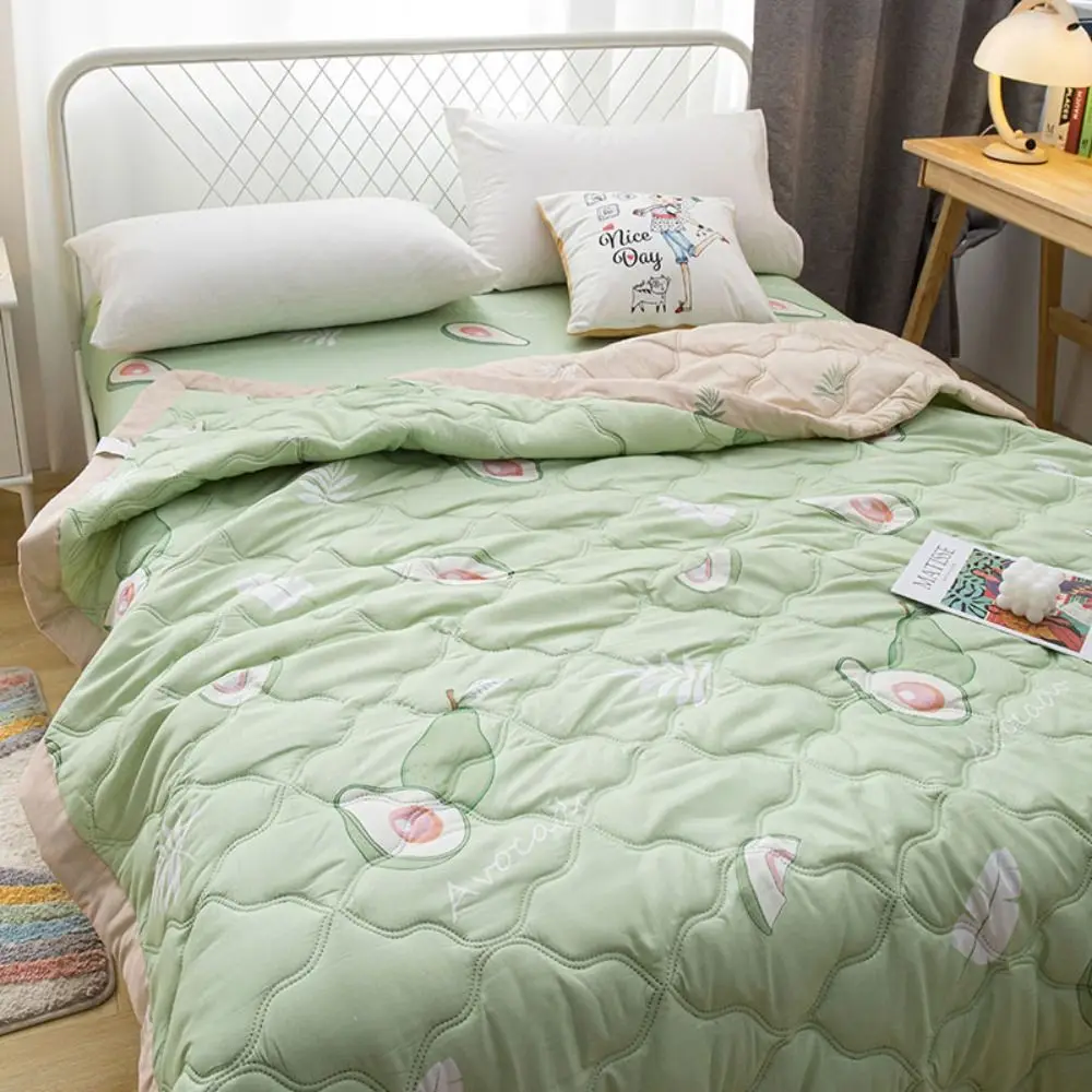 150x200CM Comforter Cute Printed Summer Quilt Washable Thin Wadding Blanket Comfortable Double Bed Quilt Bedroom Bedding Cover