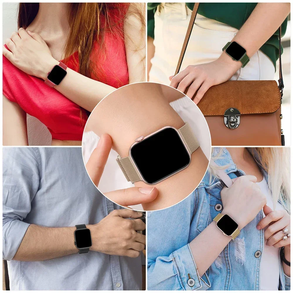 حزام للساعة ، أربطة سوار ميلانيزي ، سلسلة iWatch 10 ، 9 ، 3 ، 6 ، 5 ، SE ، 7 ، 8 Ultra 2 ، 46 ، 42 ، 44 40 ، 45 ، 49 ، 41