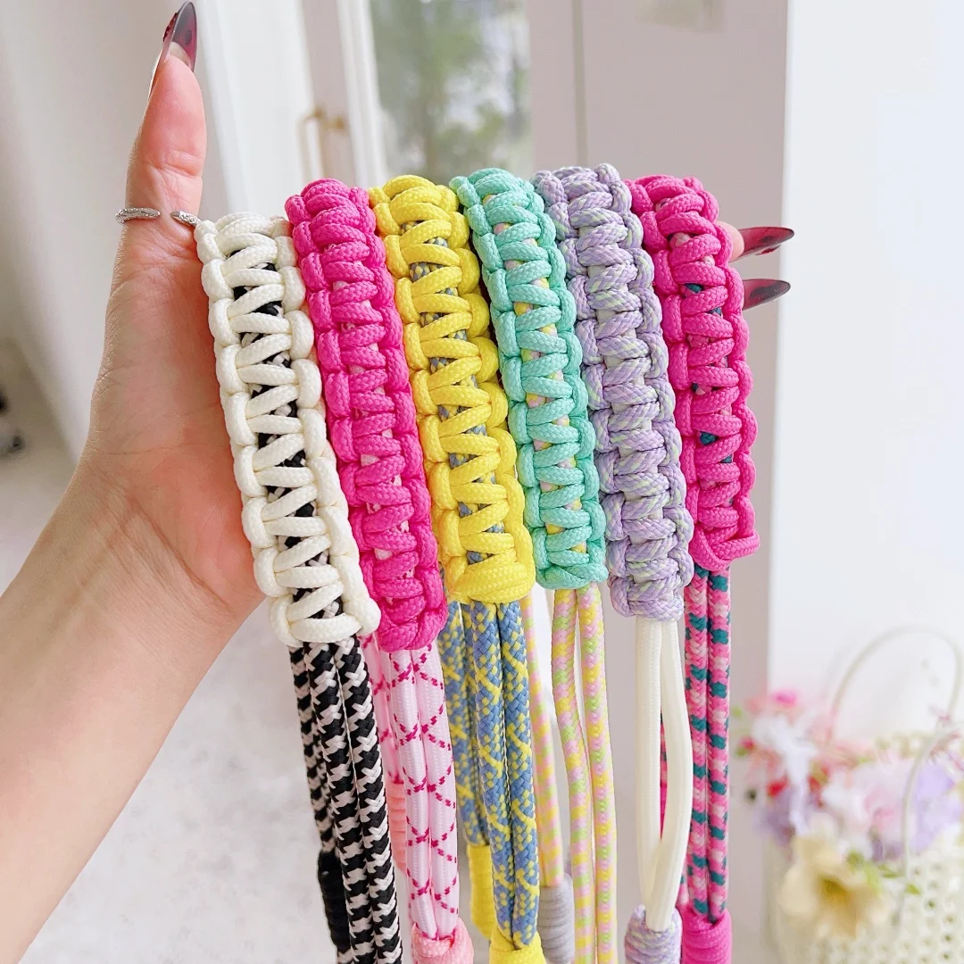 Lanyard Cross-body Shoulder Straps Keychain Silver Smooth Design Long Rope with Replacement Patch for Mobile Phone Accessories