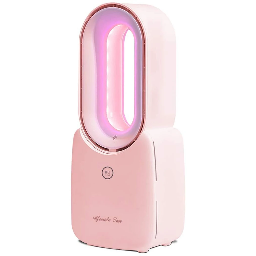 

Bladeless Fan, Table Fan Air Cooler Small Table Fan Rechargeable Battery USB Personal Fan, for Office Bedroom Pink