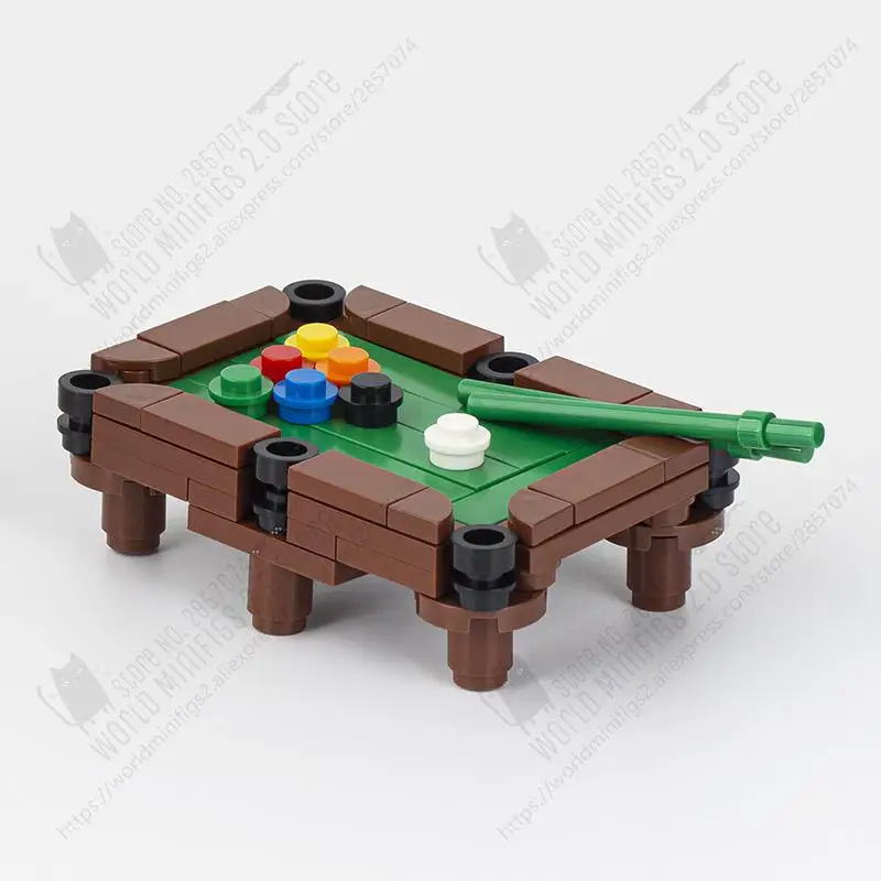 MOC0014 DIY Billiard Table Buiding Blocks Creative City Series Sports Leisure Items Model MOC Assemble Bricks Toys For Kids Gift