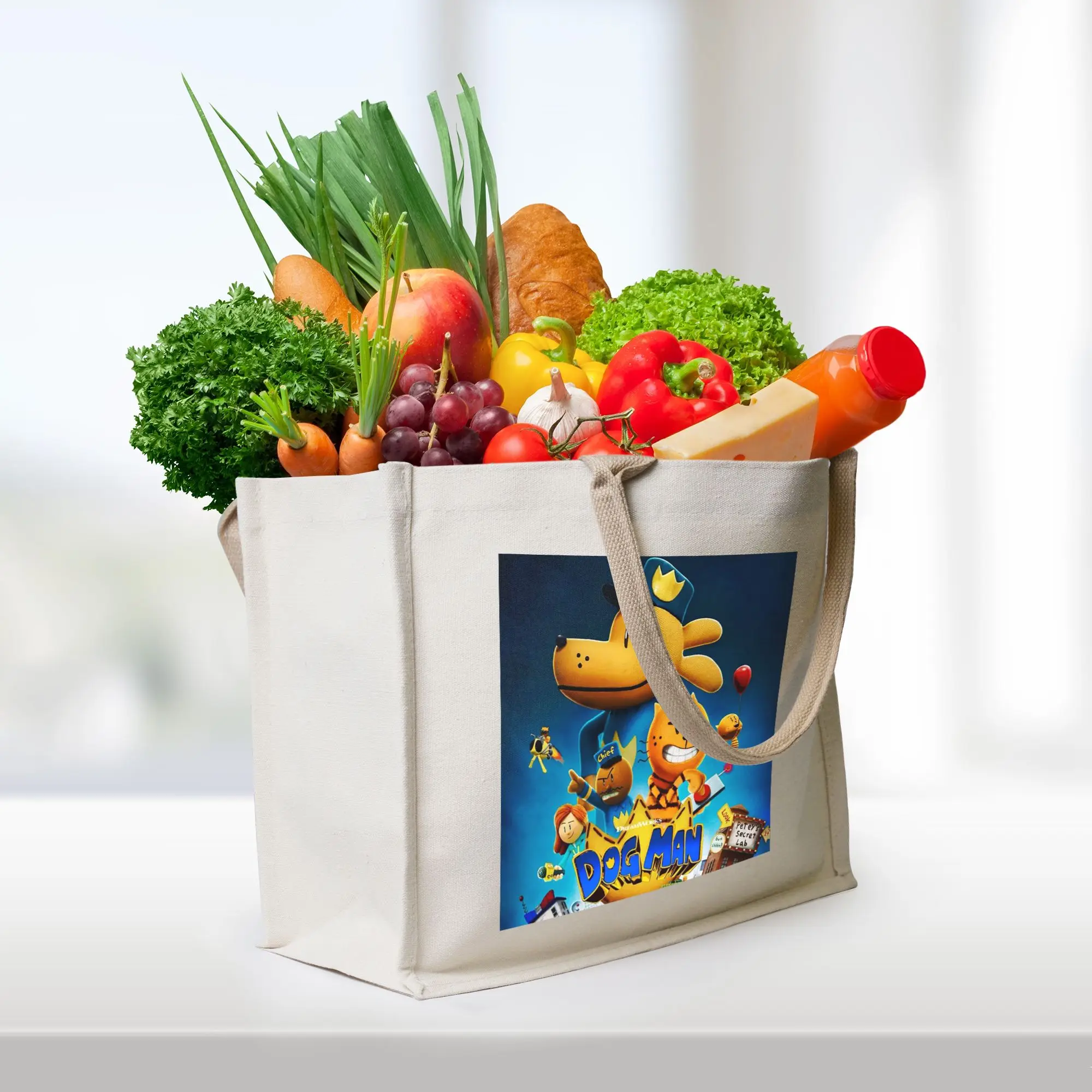 

Сумка-шоппер из холщовой ткани с принтом Dog Man Dogman Movie 2025, женская сумка через плечо, дорожная сумка-тоут