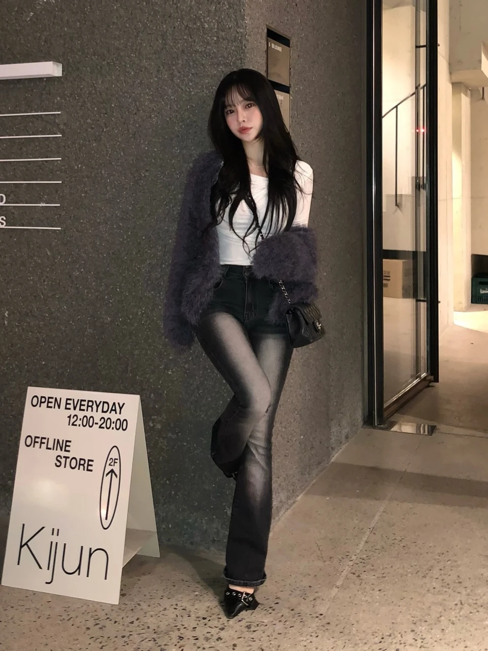 Spring Heavyweight Korean Style High Waist Bell Bottom Jeans Double Buckle Design Sensation Lift Butt Micro Flare Pants