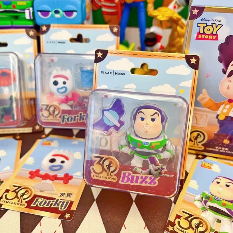 

Disney Toy Story Anime Trendy Blind Box Toy Heart Unlimited Hanging Card Series Magnetic Drawing Model Ornament Toy