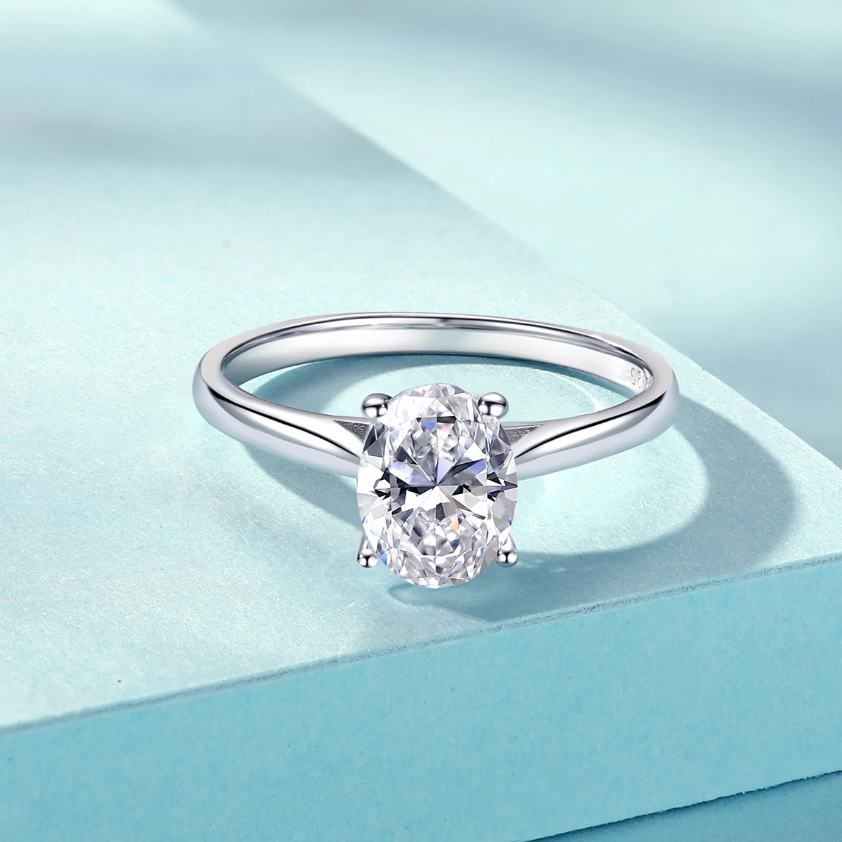 Gold Plated 14K Platinum-plated Oval Cut Denier Cubic Zirconia S925 Sterling Silver Fashion Bridal Ring Wedding Rings