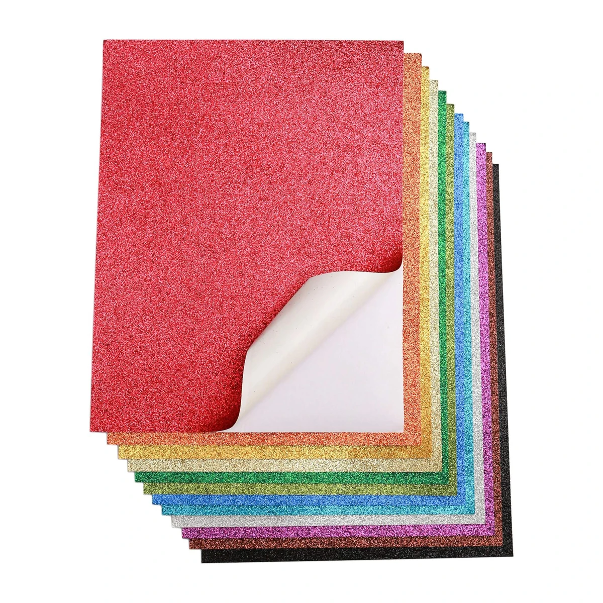 Papel para manualidades con purpurina premium mezclado, papel autoadhesivo con purpurina, proyectos de arte, embalaje de regalo, fabricación de tarjetas, 20 unidades