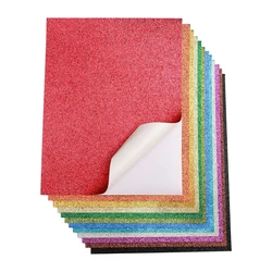 20pcs color mixed premium glitter craft paper, self-adhesive glitter paper, art projects, gift packaging, card making
