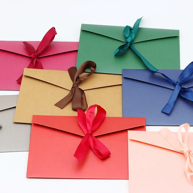 

20pcs/set High Quality Ribbon Paper B6 & DL Size Envelopes Pearl Paper DIY Wedding Business Invitation Envelopes /Gift Envelopes