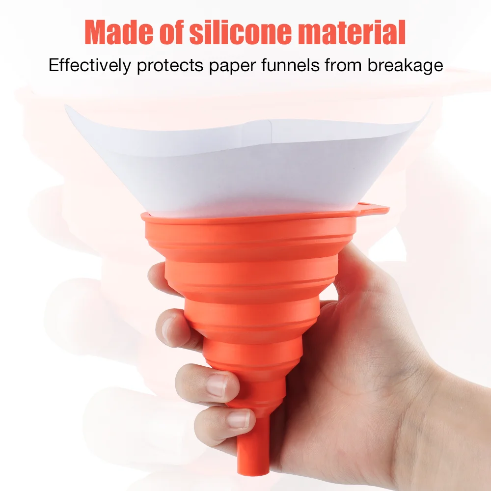 Paint Filter with 100 Micron Filter Tips Cone Paint Strainers with Silicone Funnel Suitable for Car Paint/Furniture/Wood/House