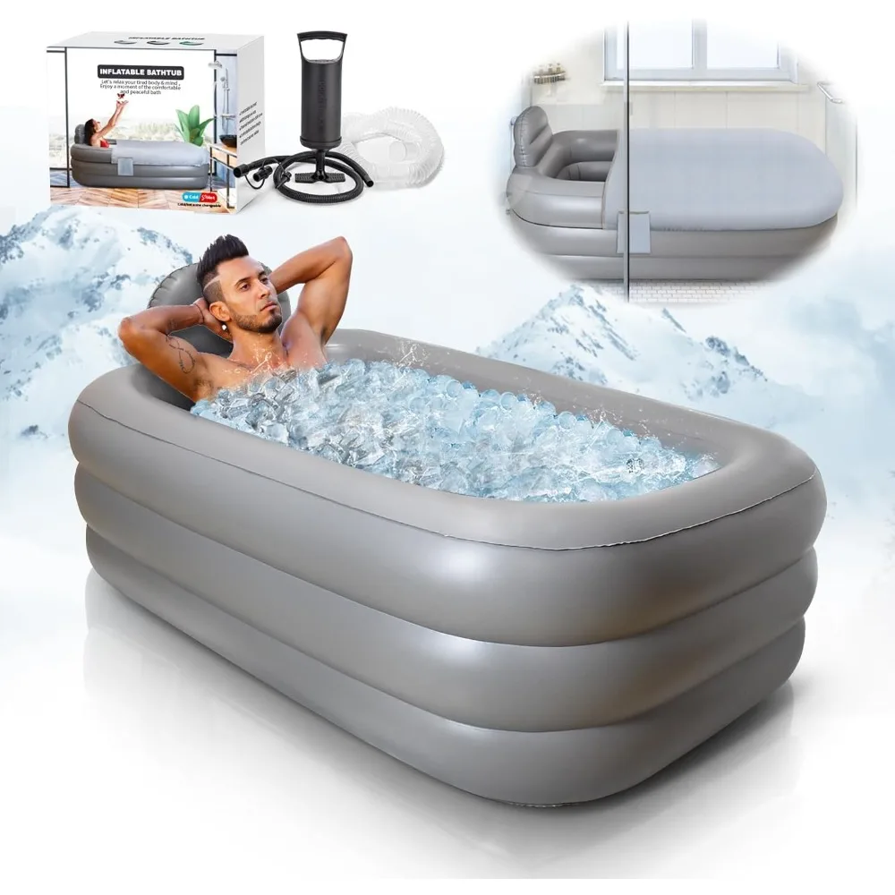 

Portable Bathtub Adult,Ice Bath Tub For Athletes,Inflatable Bathtub Including Air Pump,Easy To Inflate＆Drainage,Cold Plunge Tub