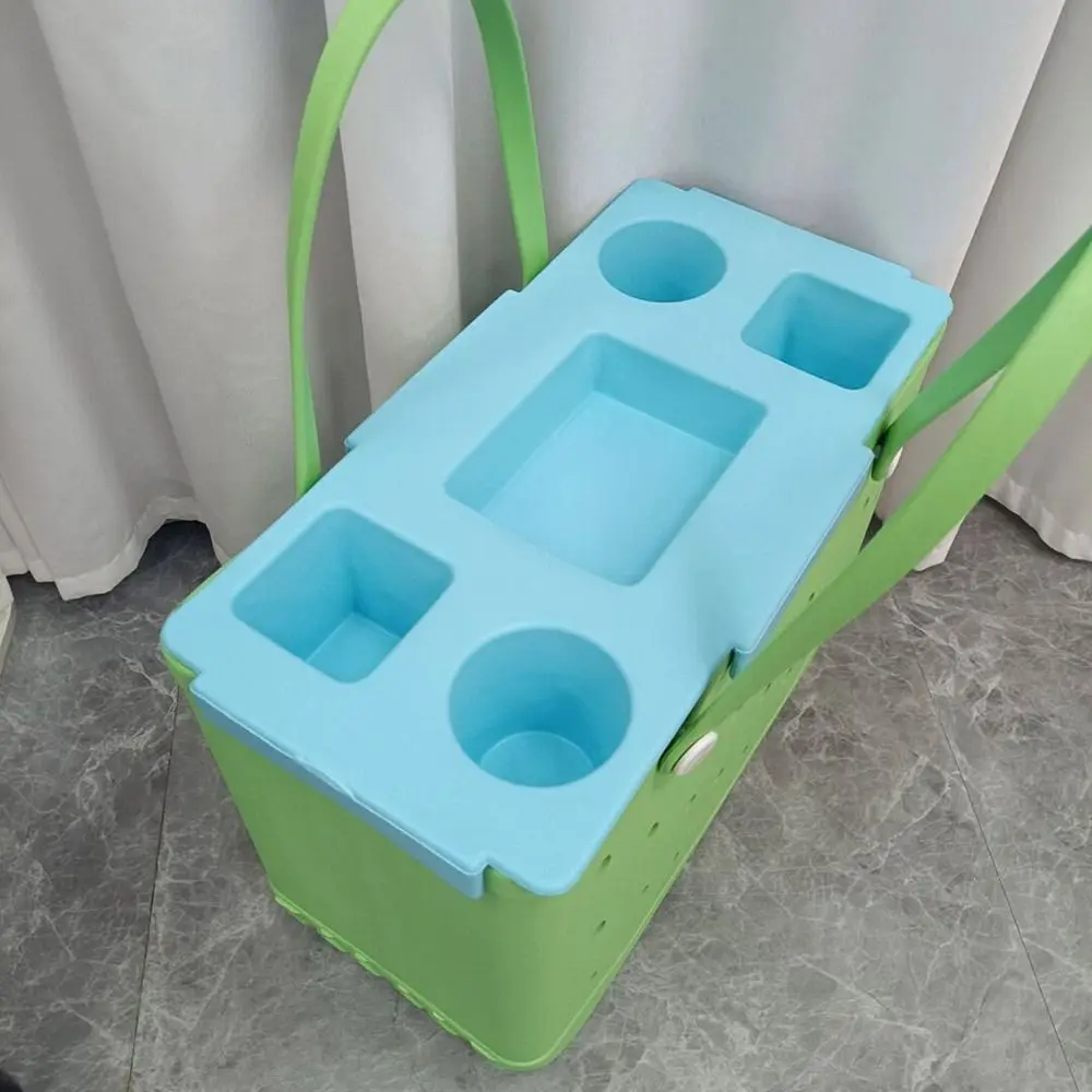 Creative EVA Top Cup Phone Holder Tray Waterproof Divider Storage Lid Soft Cup Organizer Holder for Outdoor Beach Camping Travel