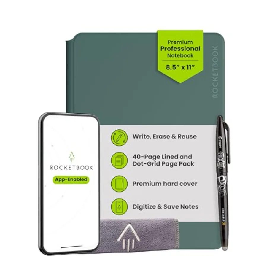

Pro Smart Reusable Notebook Lined and Dotted Interchangeable Pages For Work and Business Meetings Size 8.5x11